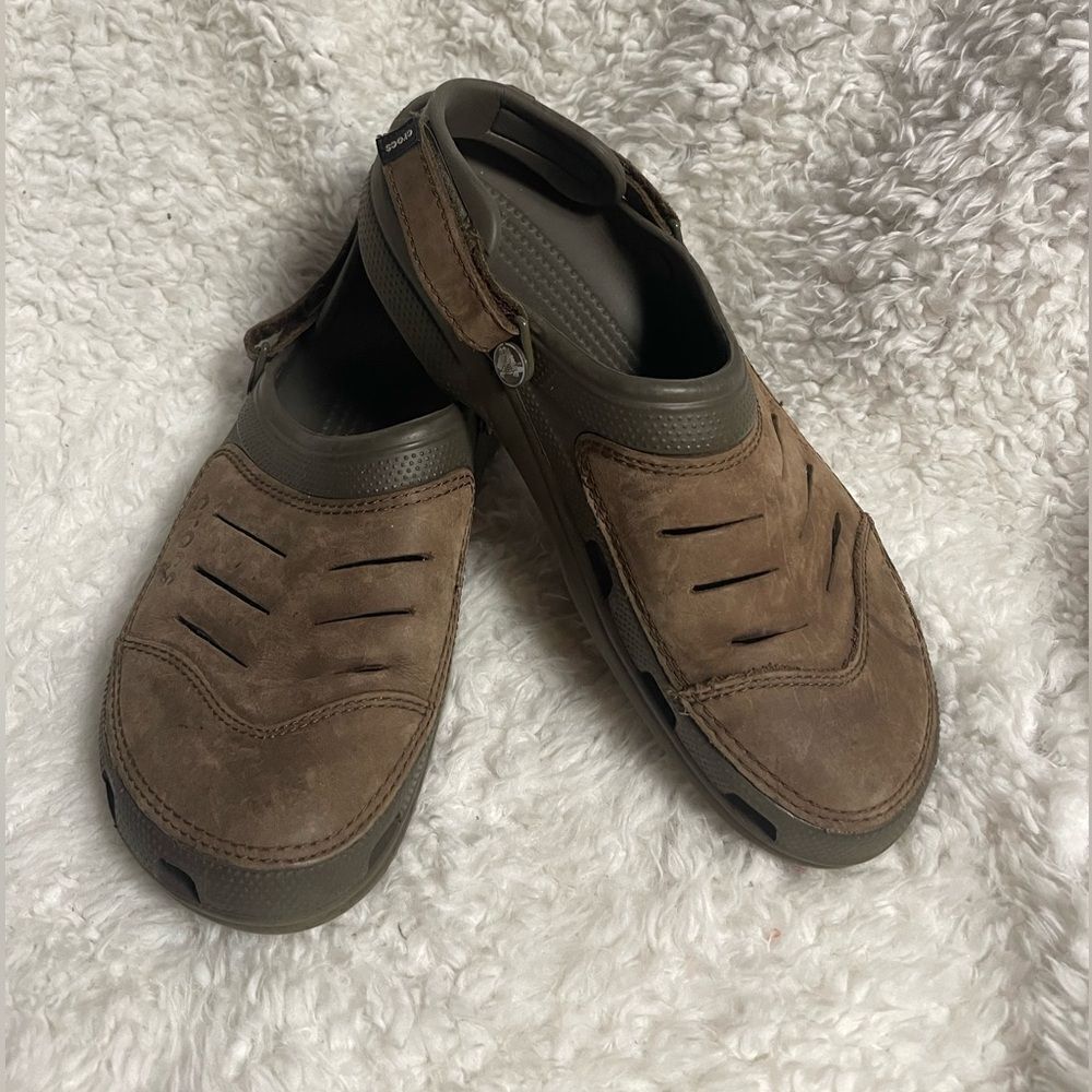 CROCS | Bogota brown suede Gorpcore slip-on slide clogs | MENS SZ12